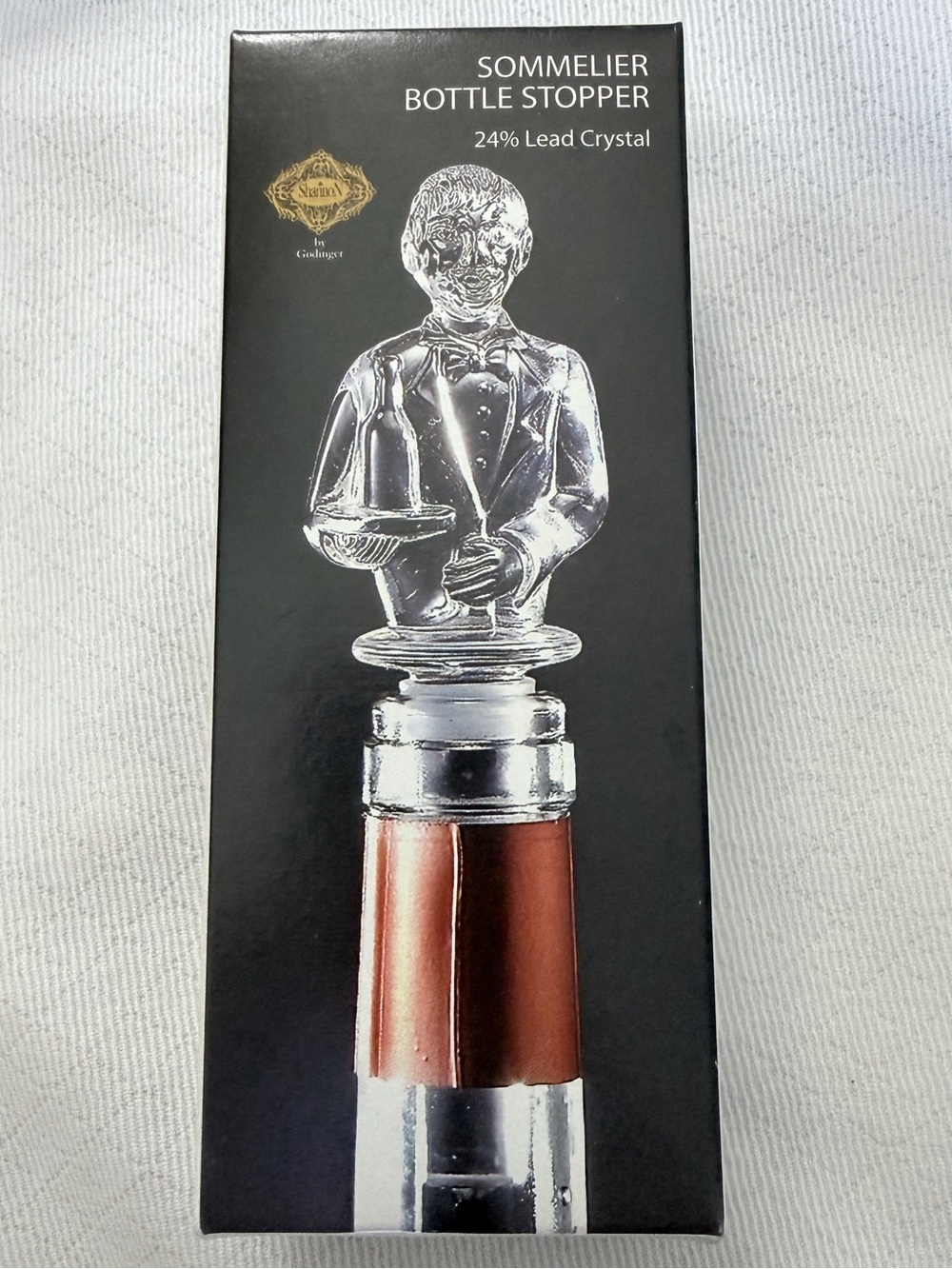 Godinger Sommelier Bottle Stopper in Clear Crystal and Copper